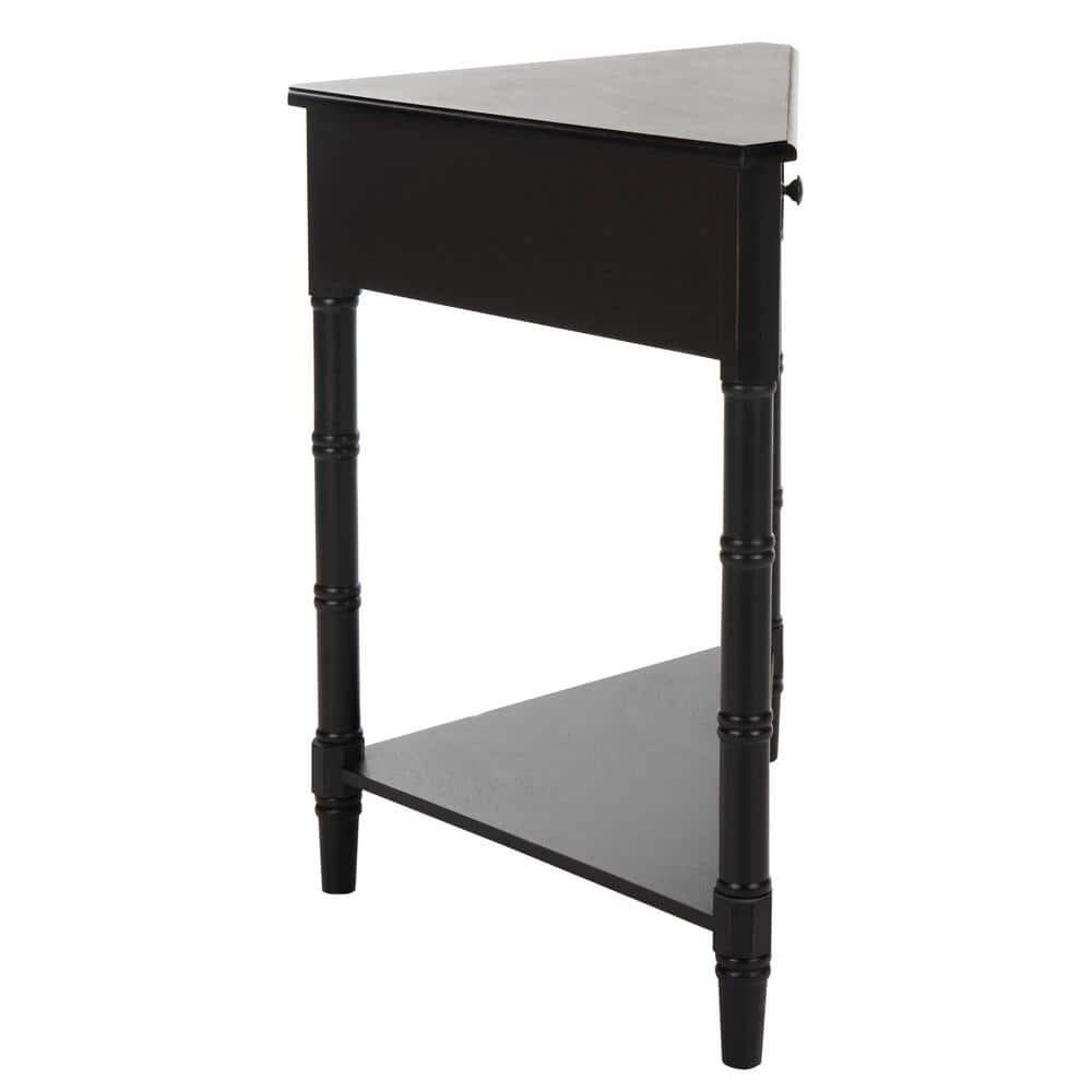 Gomez Corner Console Table - Distressed Black - Safavieh