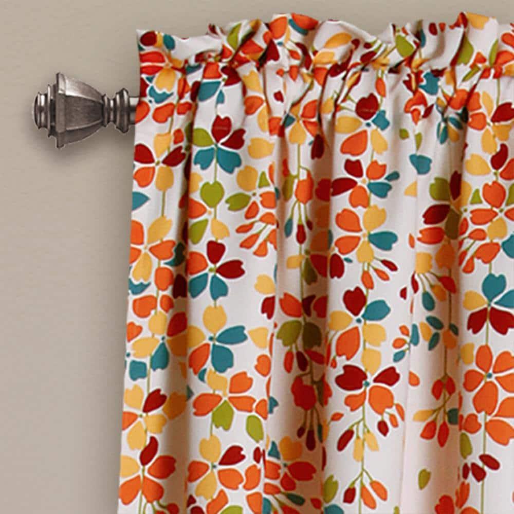 Lush Decor Weeping Flowers Floral Room Darkening Thermal Rod Pocket Curtain Panels (Set of 2)