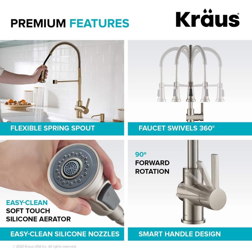 Britt Single Handle Commercial Kitchen Faucet with Dual Function Sprayhead