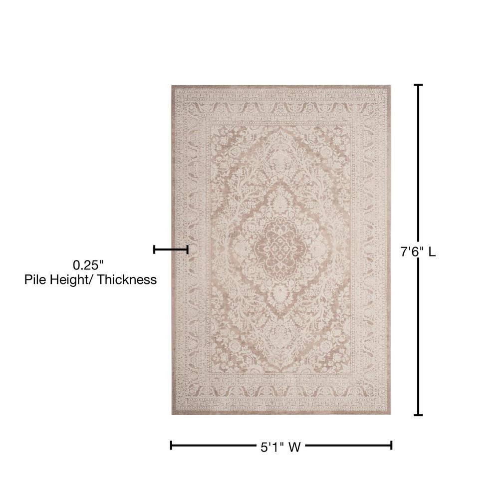 Reflection RFT668 Power Loomed Indoor Area Rug - 5'1"x7'6" - Beige/Cream - Safavieh