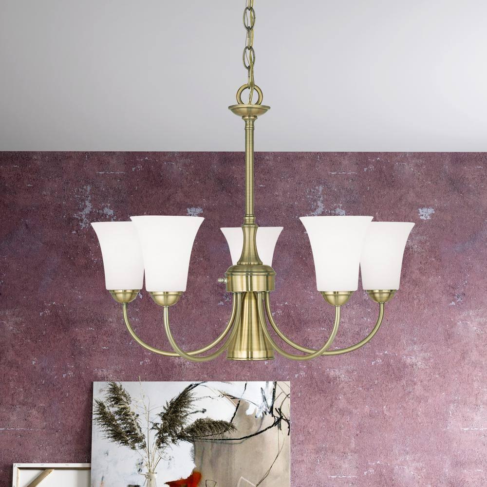 Traditional Five Light Chandelier-Antique Brass Finish Bailey Street Home 218-Bel-2255990