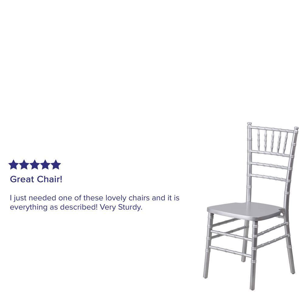 Flash Furniture HERCULES Series Silver Wood Chiavari Chair