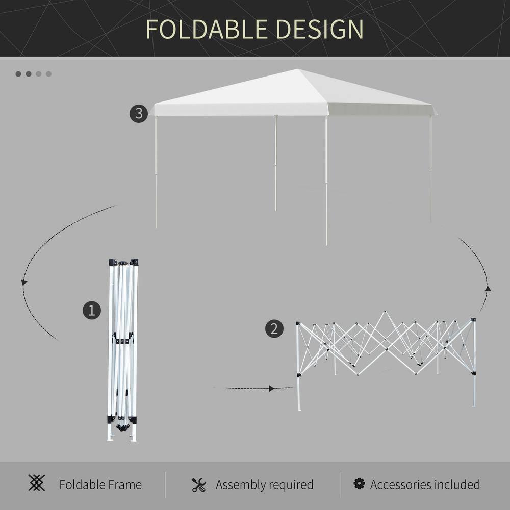 SHANRUGUOJI Outsunny 13' X 13' Pop Up Canopy Tent, Instant Sun Shelter, Tents For Parties, Height Adjustable, With Wheeled Carry Bag For Outdoor, Garden, Patio, Parties