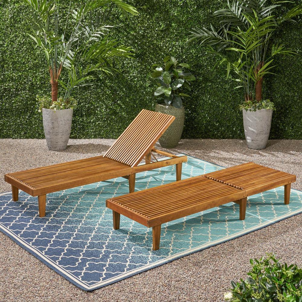 Christopher Knight Home Nadine Outdoor Adjustable Wood Chaise Lounge by  Teak
