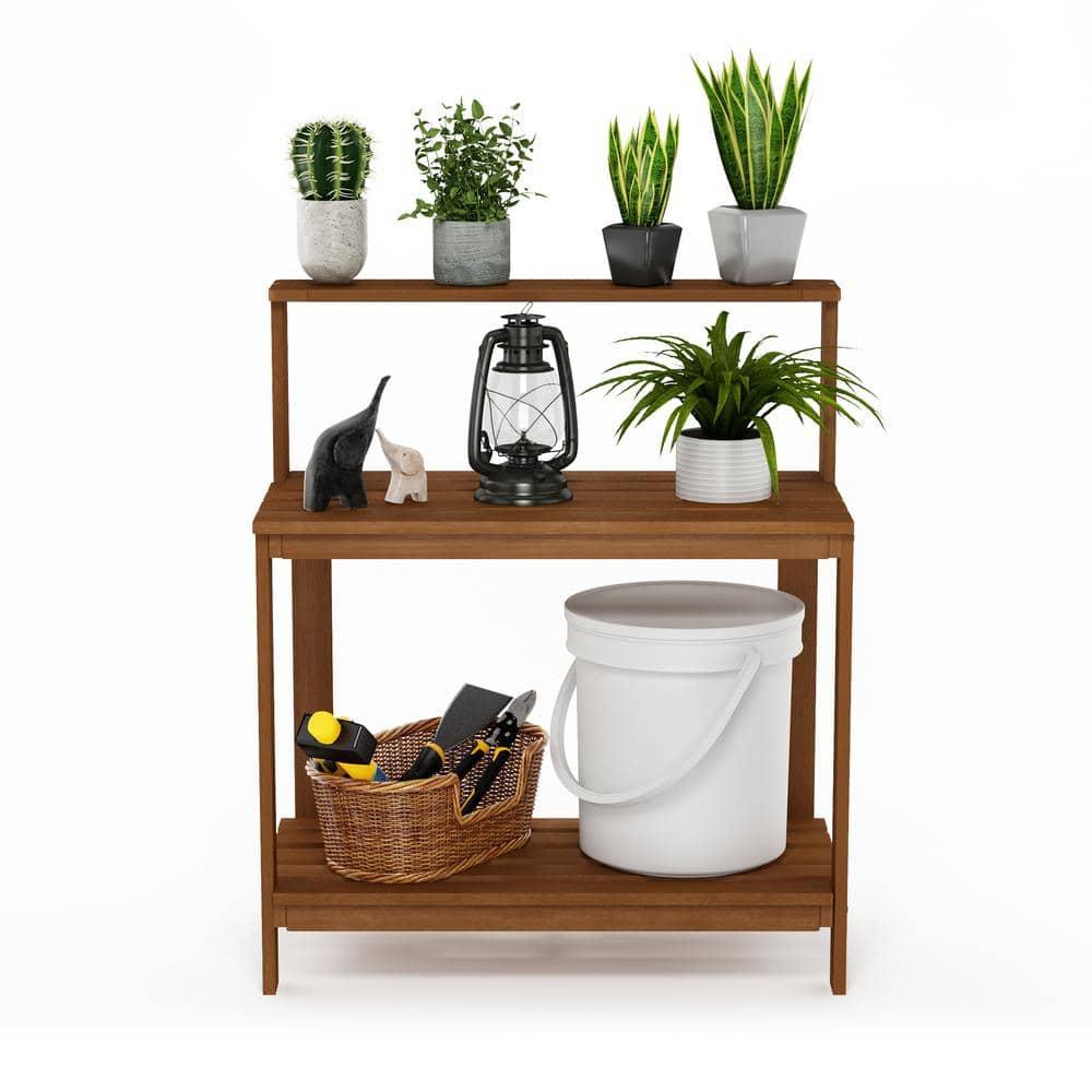 Furinno Tioman Outdoor Natural Wood Potting Bench Brown