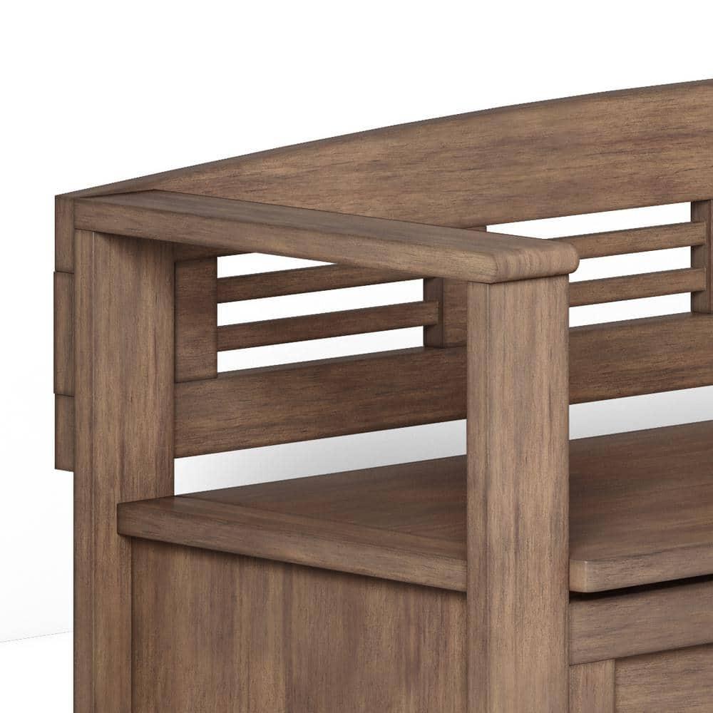 Simpli Home Adams Solid Wood Entryway Lift Top Storage Bench