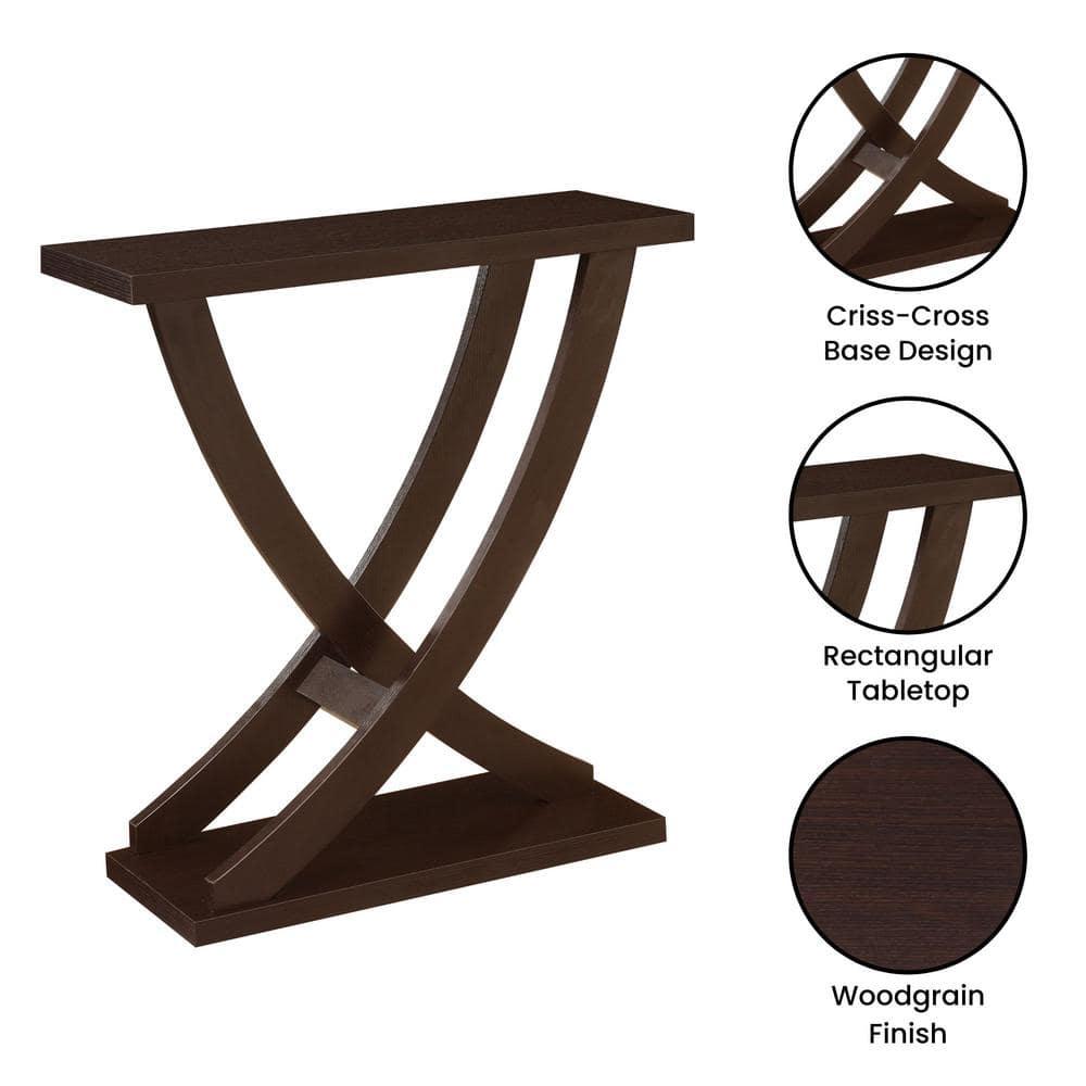 Convenience Concepts Newport Cross Step Console Table, Espresso