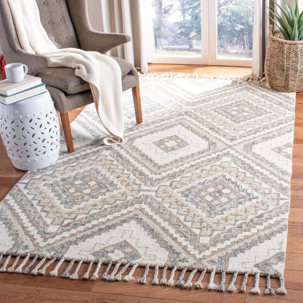 Aspen APN250 Hand Tufted Area Rug - Taupe/Ivory - 8' X 10' - Safavieh.