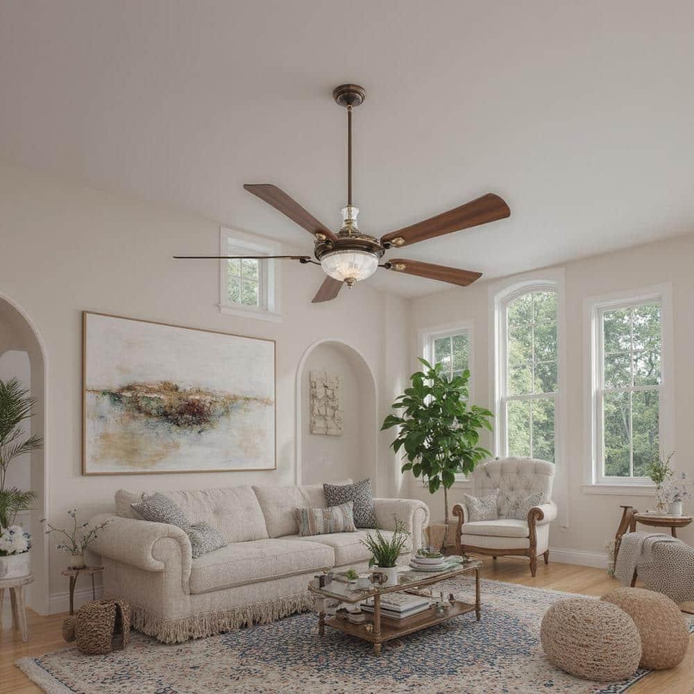 Minka Aire 68" Cristafano 5 - Blade LED Standard Ceiling Fan with Wall Control and Light Kit Included