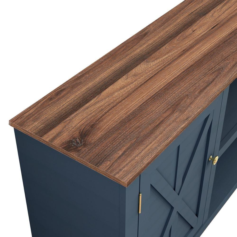 70" Classic Style TV Stand for TVs up to 78" Navy - Festivo: Media Console with Adjustable Shelves