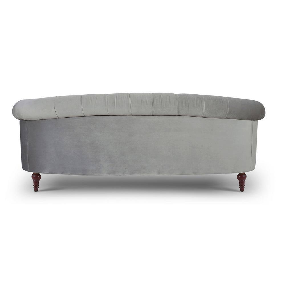 La Rosa 84" Chesterfield Tufted Sofa Opal Grey