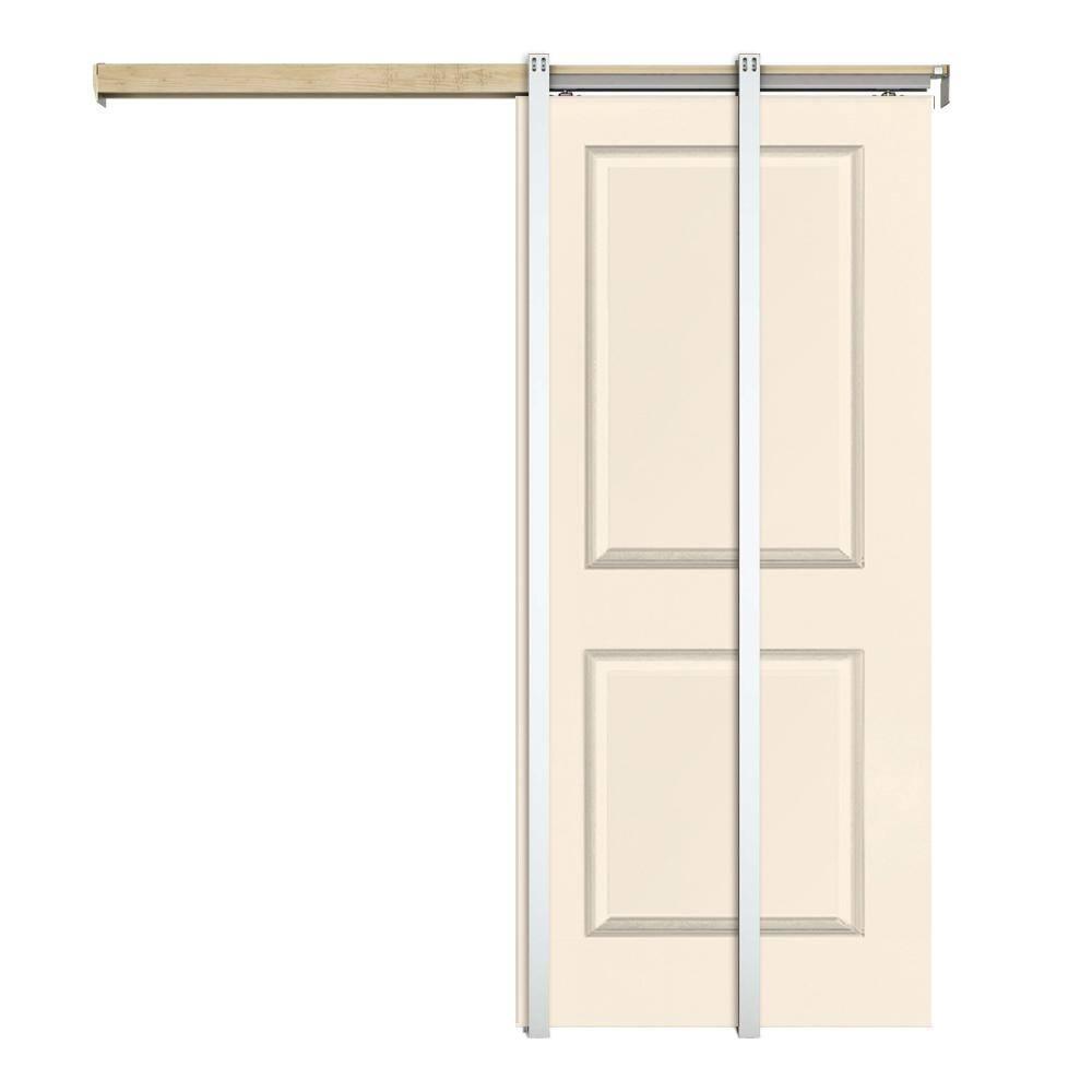 Calhome 80'' Hollow Paneled Painted Sliding Closet Doors