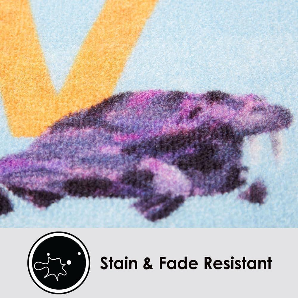 Eric Carle Alphabet Zoo Blue Area Rug