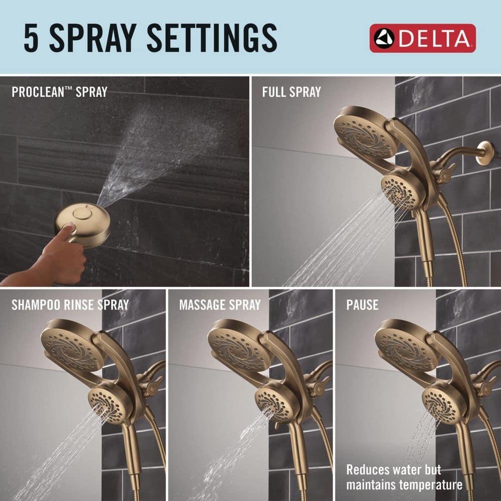 5-Setting HydroRain 2-in-1 Dual Shower Head with ProClean Spray