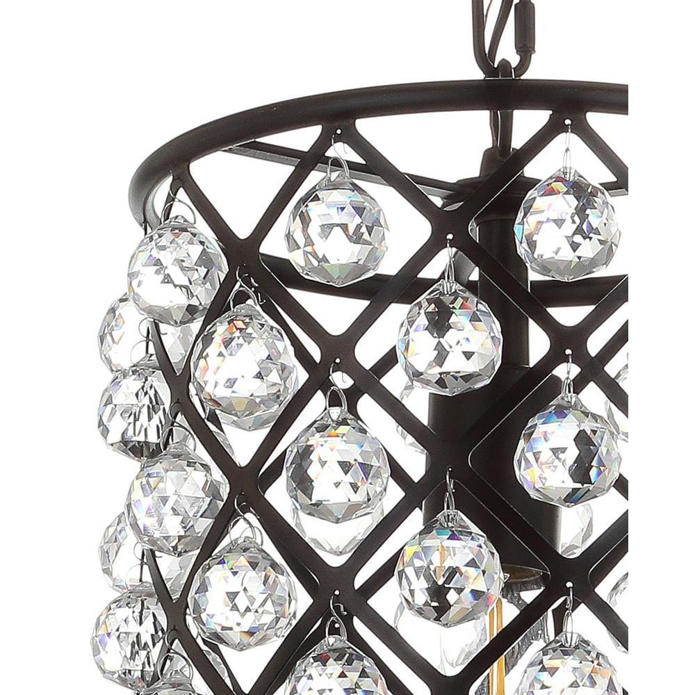 Gabrielle 10" Crystal/Metal LED Pendant, Oil Rubbed Bronze