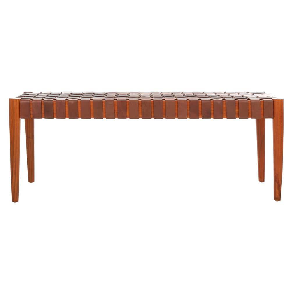 Orin 47" Woven Leather Bench