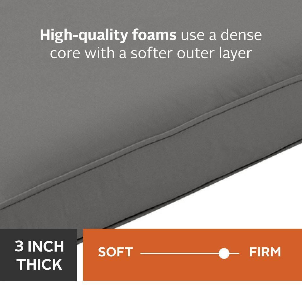 Classic Accessories 62-015-LCHARC-EC Bench Cushion Combo, 48"W x 18"D x 3"Thick, Light Charcoal