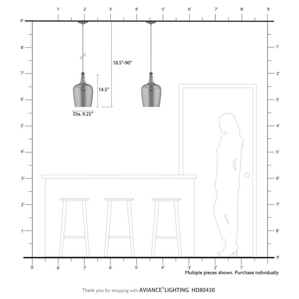 Livex Lighting Avery 1 - Light Pendant in  Black/Brushed Nickel