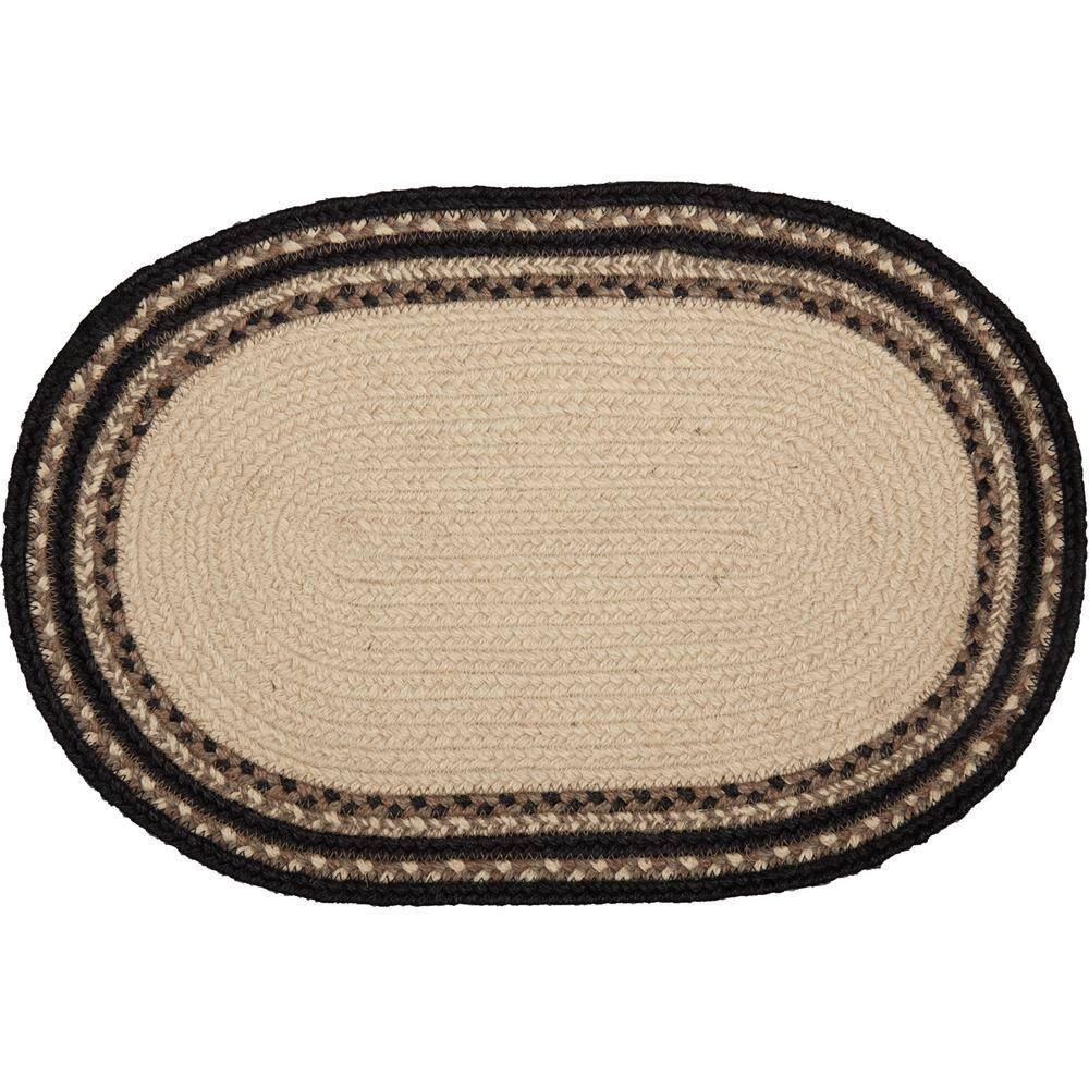 VHC Brands Sawyer Mill Poultry 12 x 18" Jute Placemats, Set of 6, Charcoal