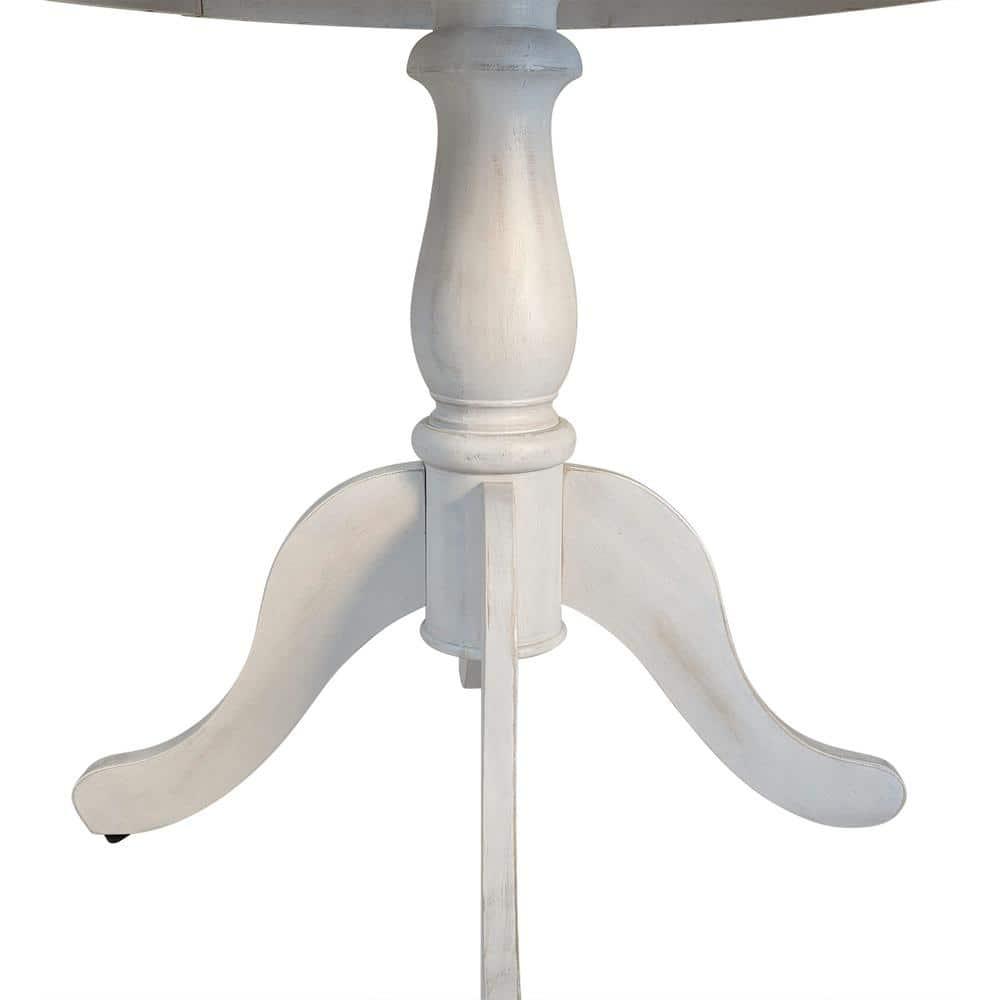 Carolina Living 36" Salem Round Pedestal Dining Table White Wash: Rubberwood, Seats 4, Adult Assembly Required