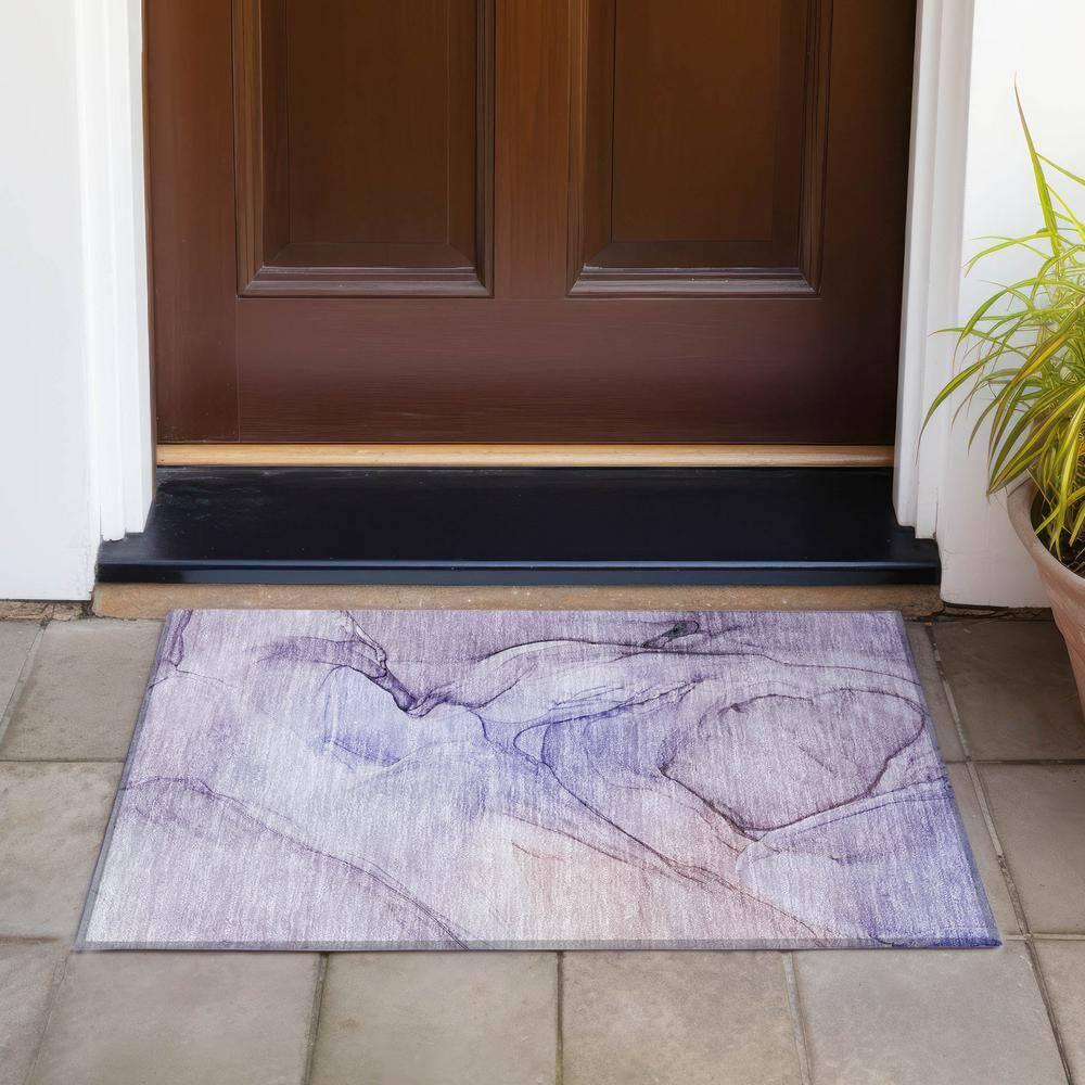Addison Rugs Chantille Indoor/Outdoor Transitional Watercolors Purple Washable Rectangle Rug, 1'8" x 2'6"
