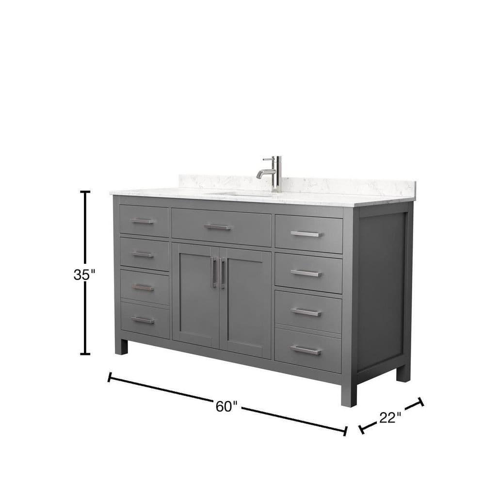 Beckett 60" Freestanding Single Bathroom Vanity with Cultured Marble Top