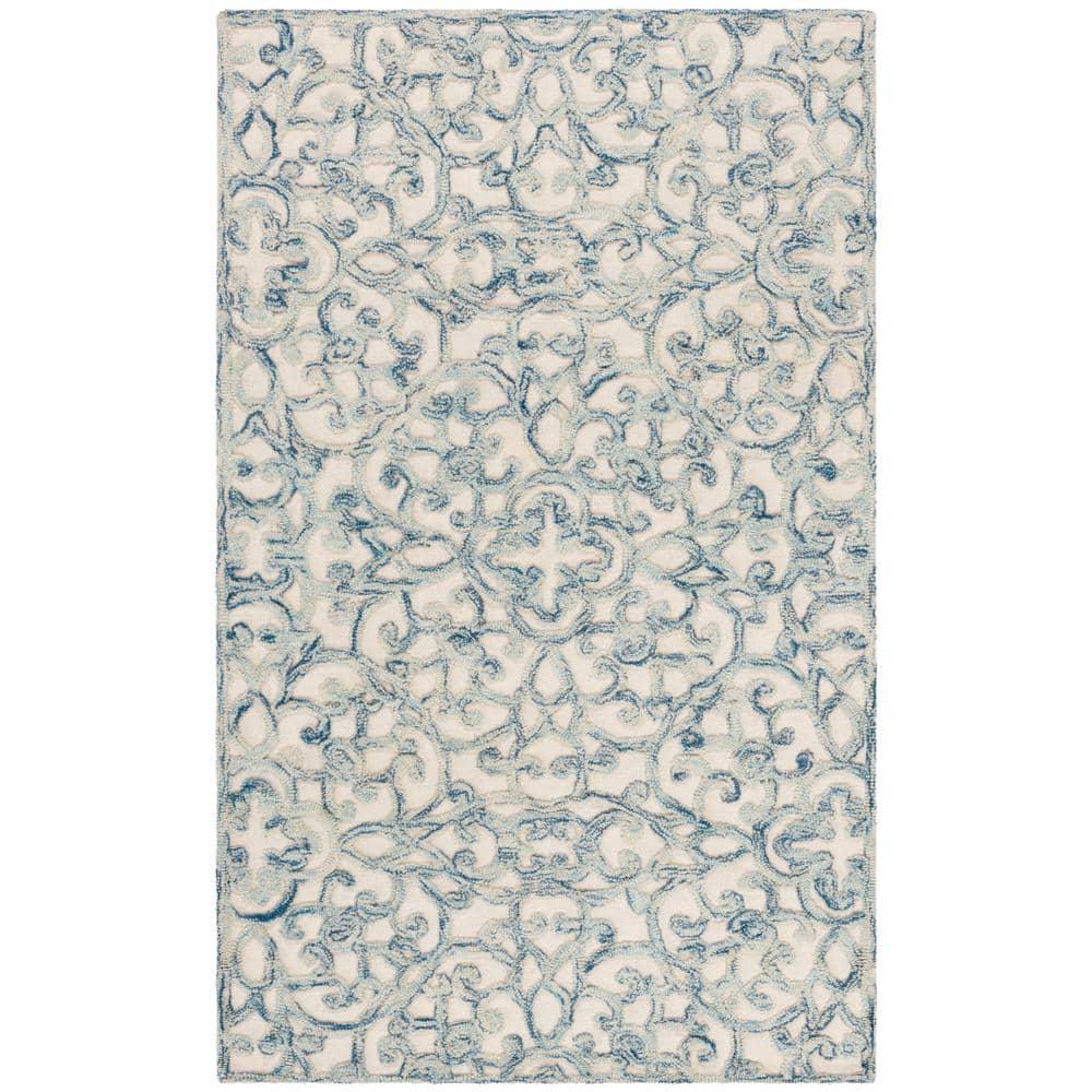 Trace TRC103 Hand Tufted Area Rug - Blue/Ivory - 3'x5' - Safavieh.