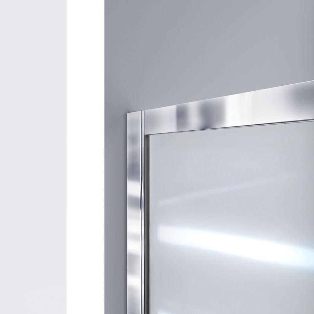 Infinity-Z 60" W x 30" D x 76.75" H Semi-Frameless Rectangle Shower Enclosure with Towel Bar and Base Included