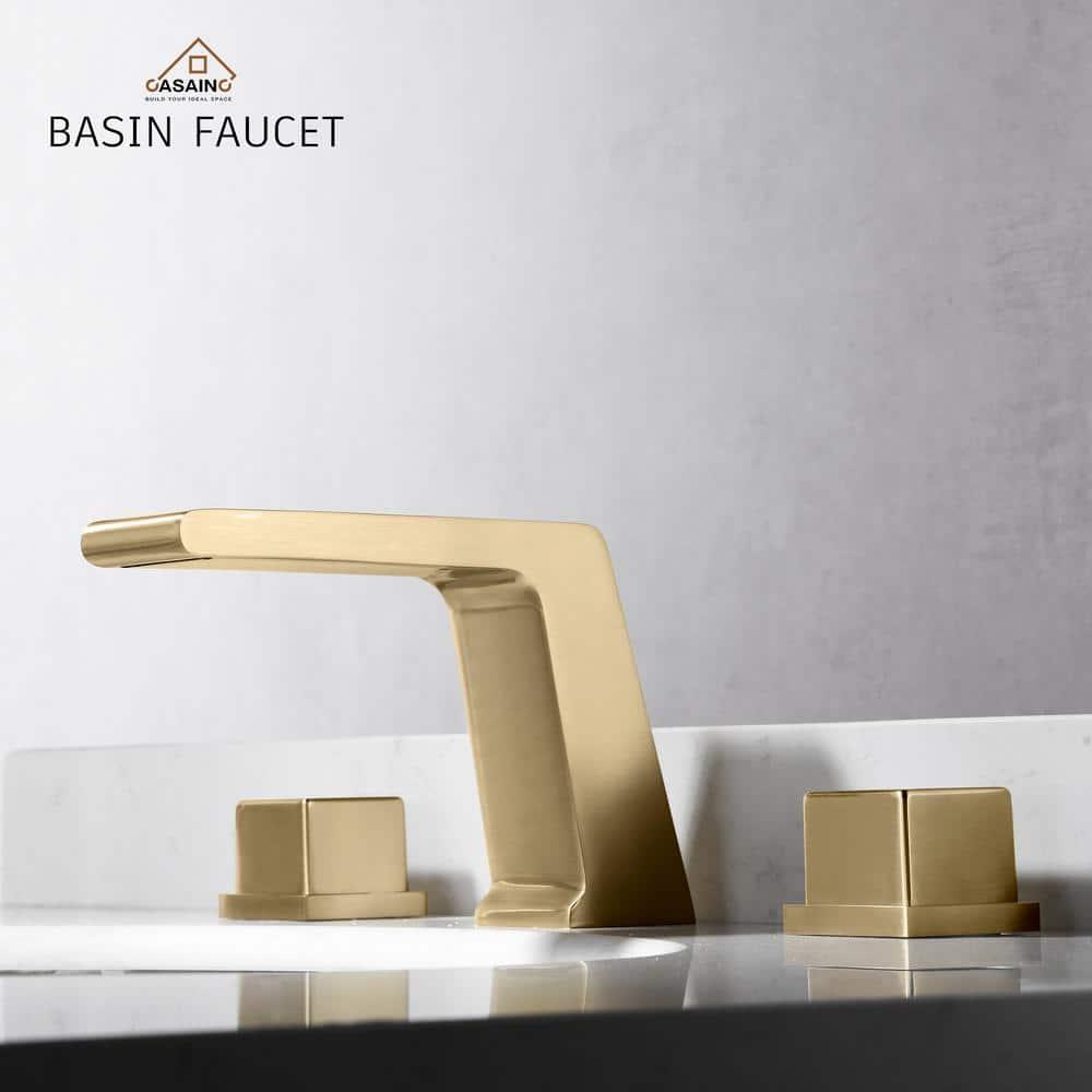Widespread Faucet 2-Handle Bathroom Faucet with 3 Holes and Pop Drain