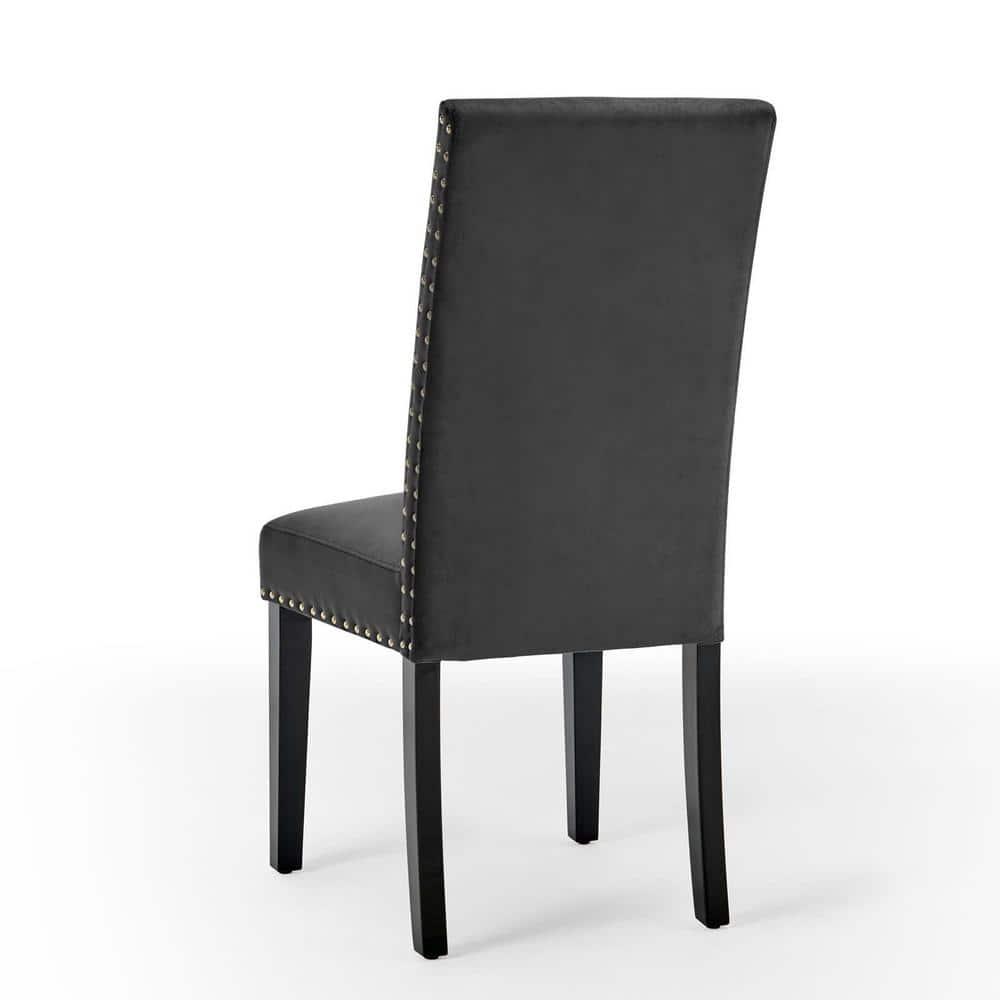 Modway Silver Orchid Lind Velvet Nailhead Trim Dining Side Chairs