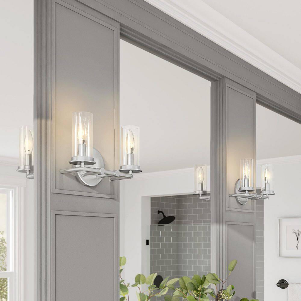 Polished Nickel 2-Light Dimmable Vanity Light