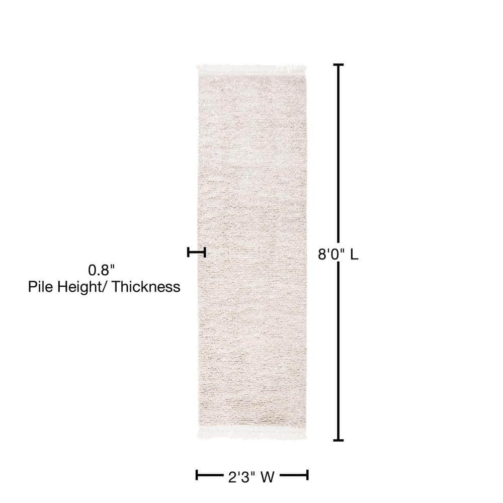 SAFAVIEH Casablanca Claud Solid Wool Runner Rug, Beige, 2'3" x 8'