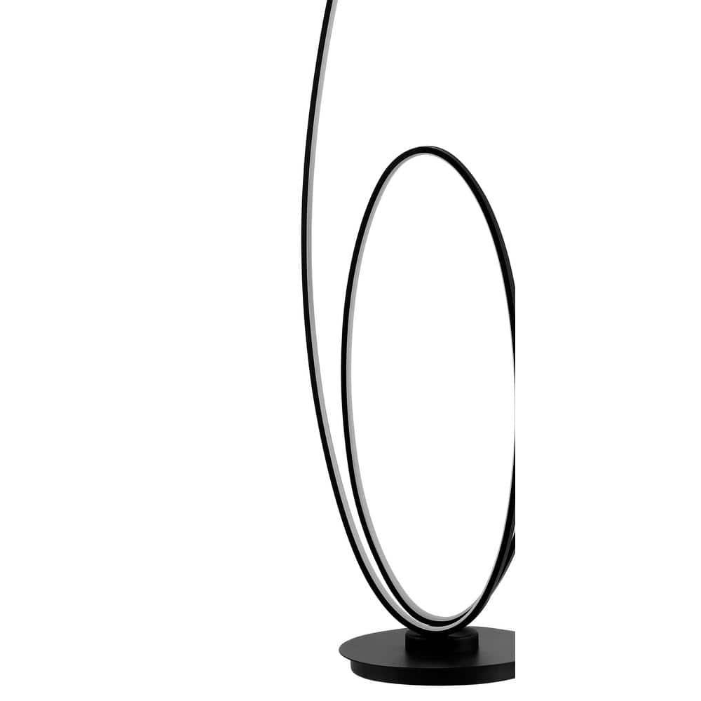 JONATHAN Y JYL9540A Looper 47" Metal Modern Contemporary Oval Dimmable Integrated LED Floor Lamp for living room, dinning room, bedroom, office, Black