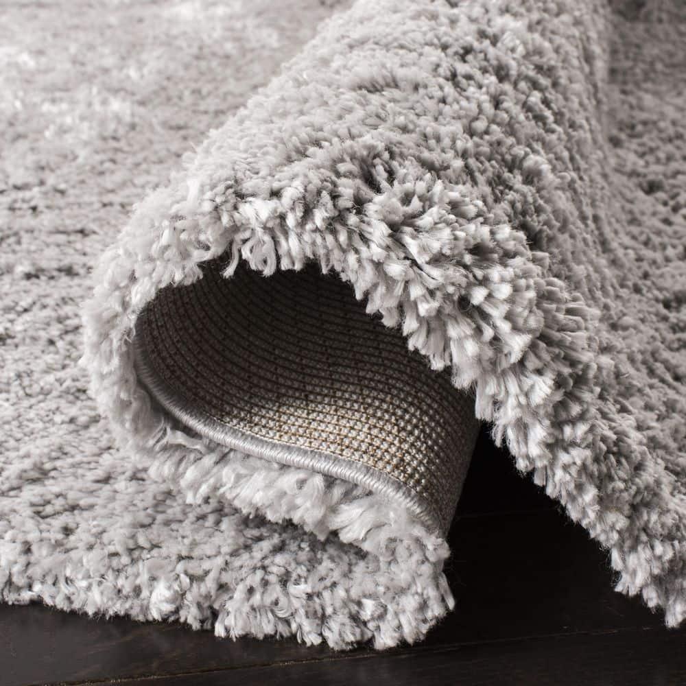 SAFAVIEH Fontana Jamie Solid Shag Area Rug, Grey, 4' x 6'