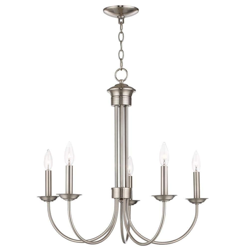 Livex Lighting Estate 5 - Light Chandelier in  Brushed Nickel