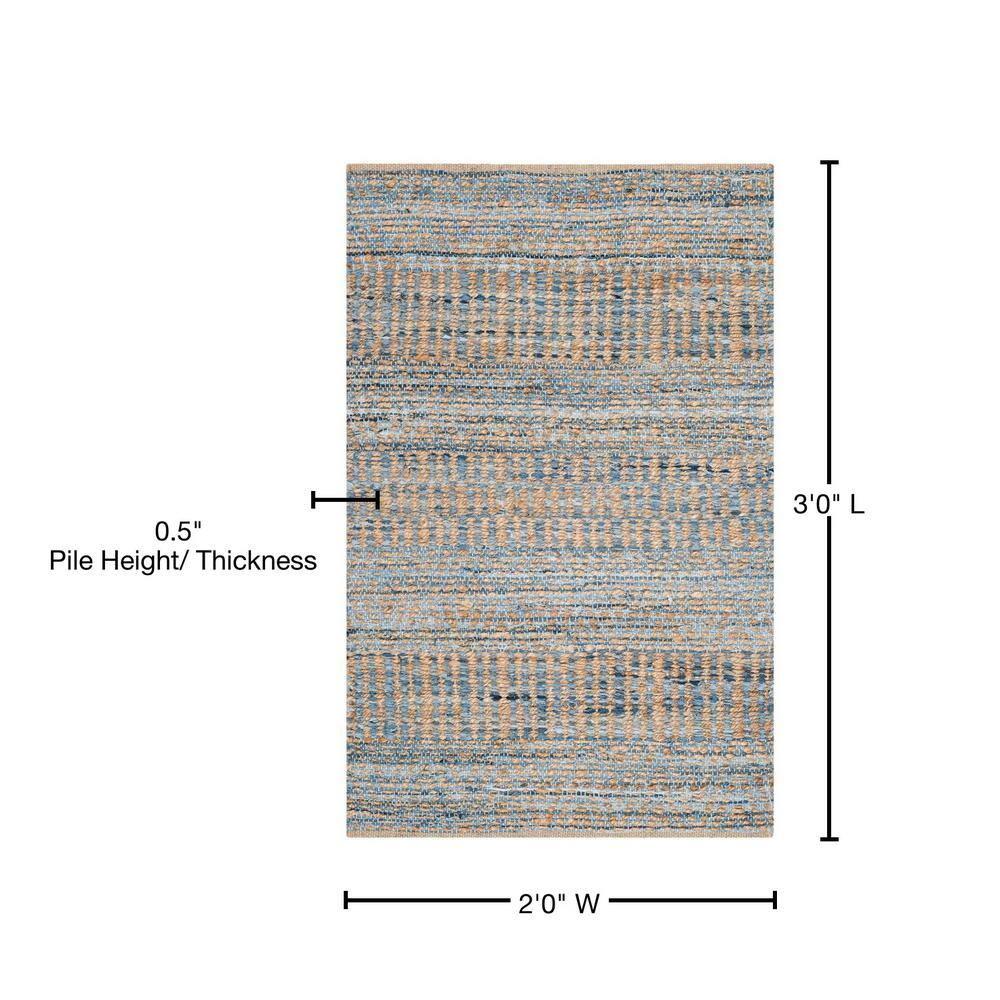 Cape Cod CAP353 Hand Woven Accent Rug - Natural/Blue - 2'x3' - Safavieh.
