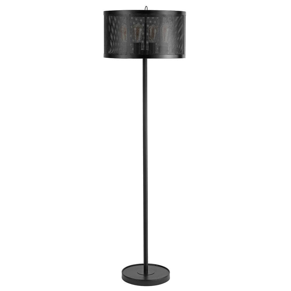 SAFAVIEH Vela 61.5 in. H Modern Solid Floor Lamp, Black