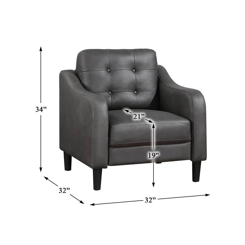 Lexicon Mallory Polished Microfiber Chair in Gray