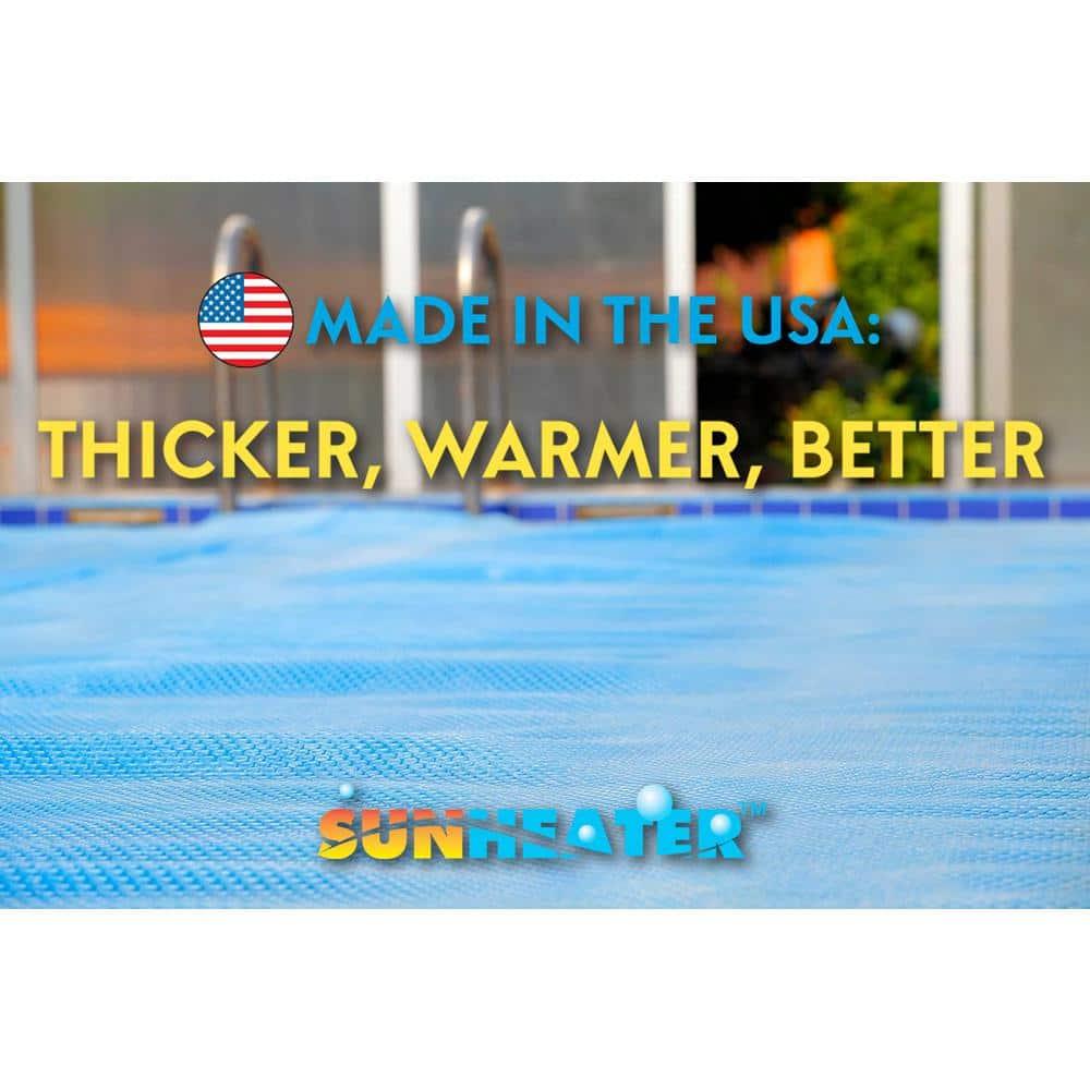 SunHeater Durable Trimmable Water Resistant Pool Covers, Blue, 14' x 28'