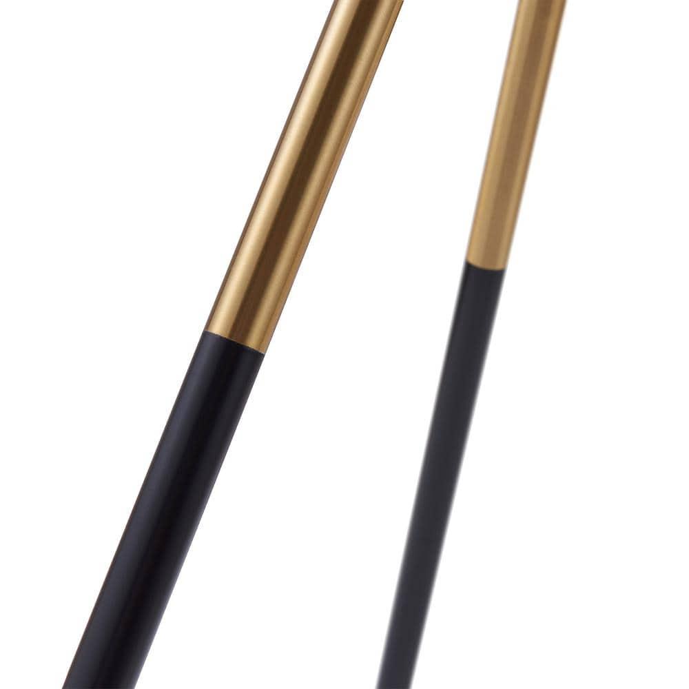 Teamson Home Myra Floor Lamp with Glass Table and Built-In USB Port, Gold/Black