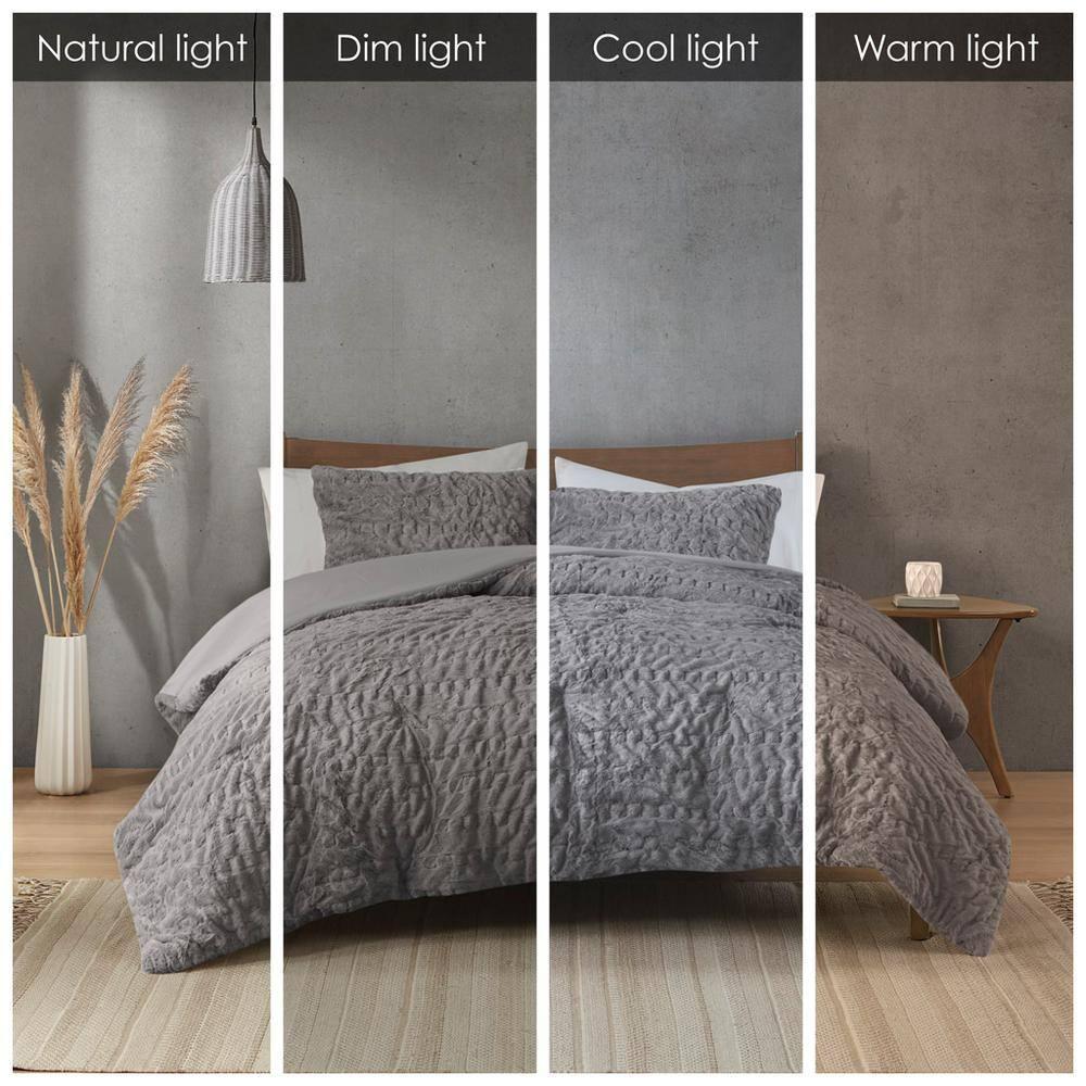 Almagul Ruched Fur Down Alternative Comforter Set