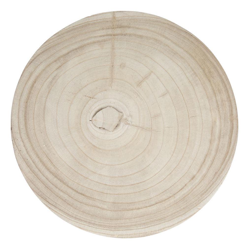 Storied Home Acacia Wood Metal Martini Accent Table with Marble Top Natural: Elegant Round Side Table, No Assembly Required