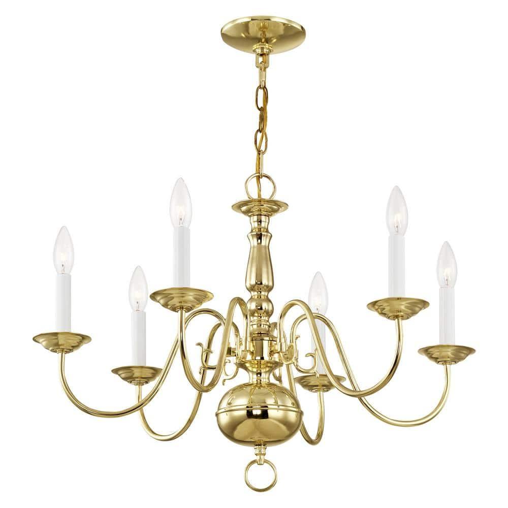 Livex Williamsburgh Chandelier in Polished Brass