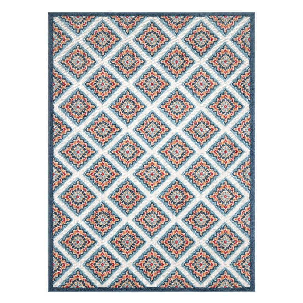 TOWN & COUNTRY EVERYDAY Brooks Retro Geo Outdoor Rug Red/Multi