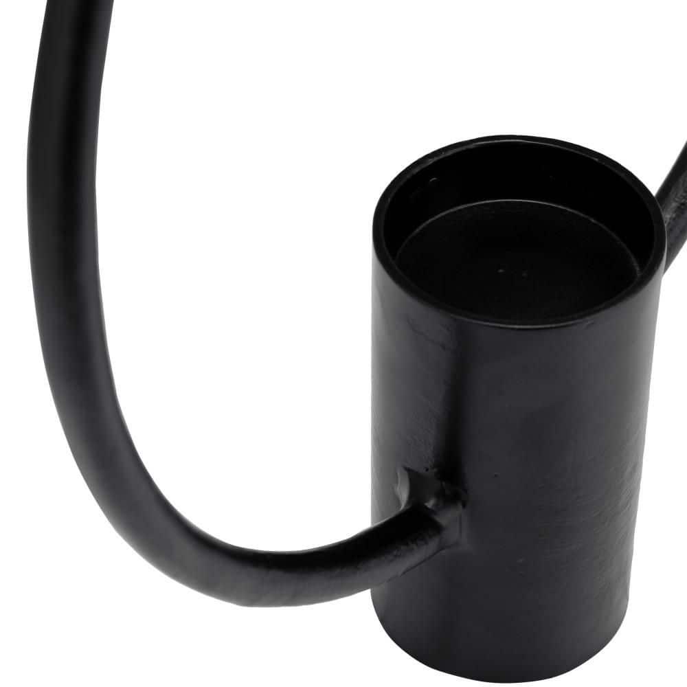 Sagebrook Home Set of 2 Metal Decorative Ring Candle Holders - Contemporary Abstract Black Aluminum Ring