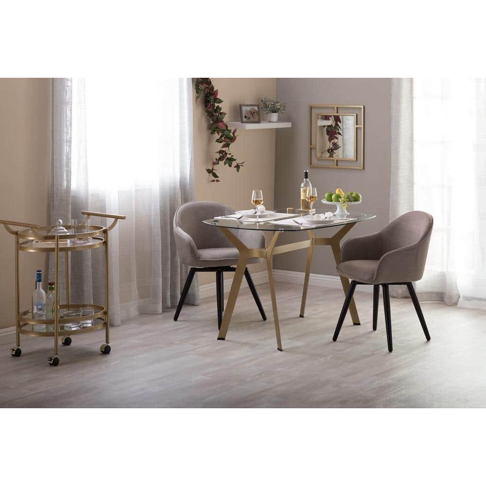 Fleischmanns Oval Glass Top Metal Base Writing Desk