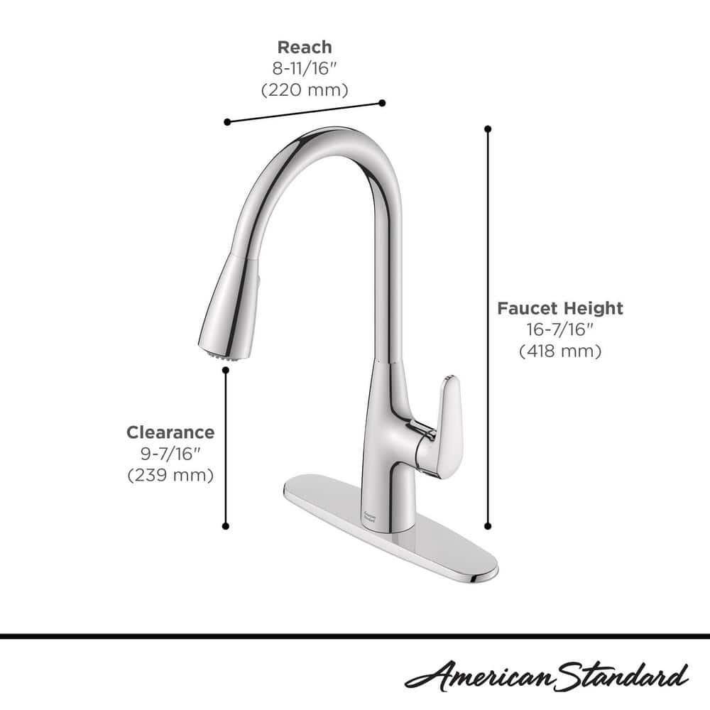 American Standard 7077.300 Colony Pro 1.5 GPM Single Hole Pull Down Kitchen Faucet -