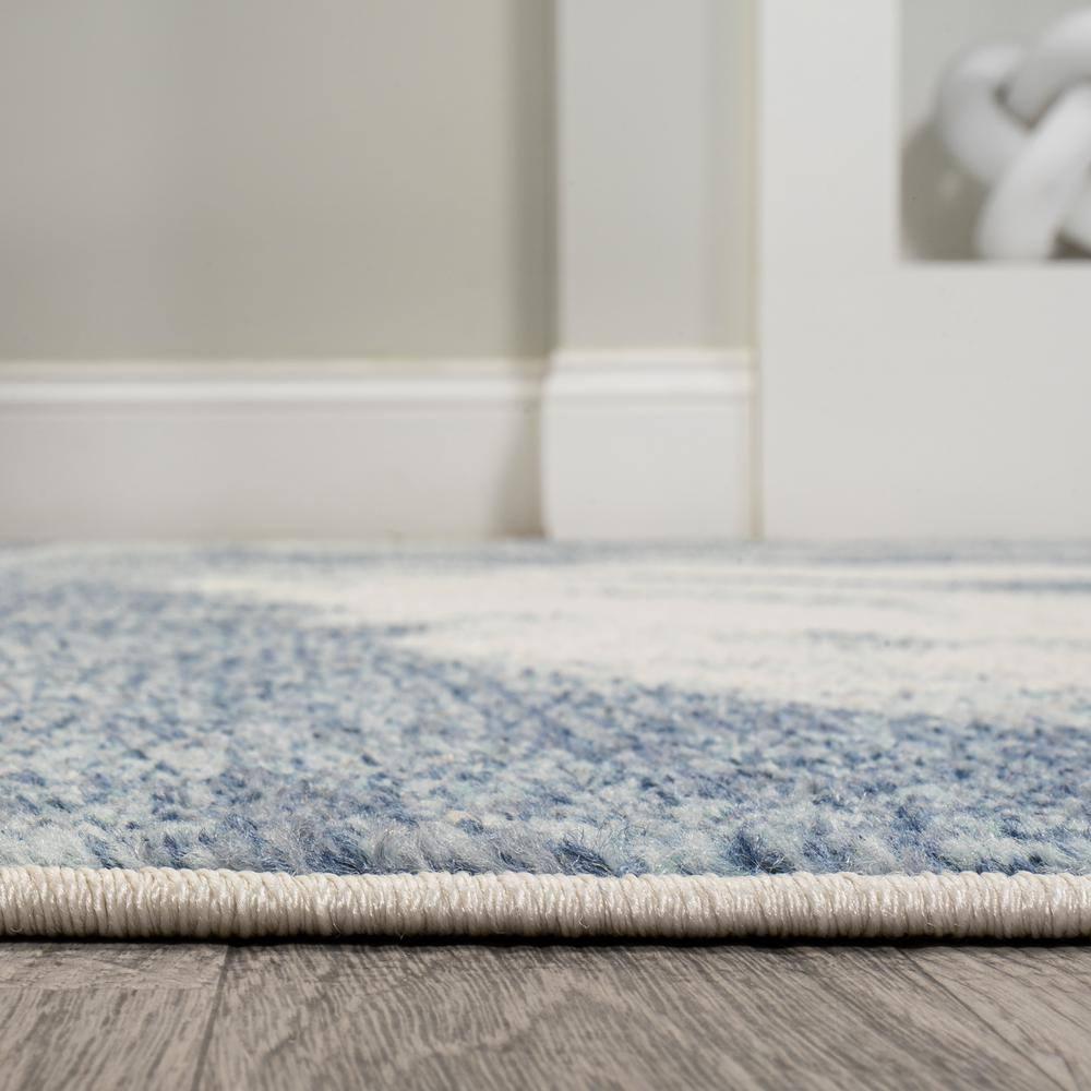 4' x 6' Petalo Abstract Two-Tone Modern Area Rug, Blue/Cream - JONATHAN Y