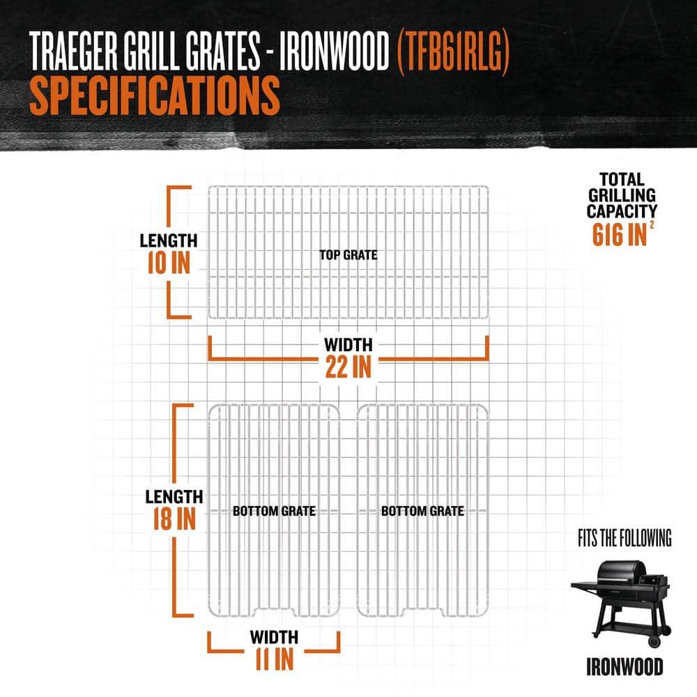 Traeger Ironwood Pellet Smoker Grill, Electric Wood Pellet Grill with WiFIRE App Control, 165F - 500F Degree Temperature Control Super Smoke Mode, 6-in-1 BBQ Smoker Grilling Combo, TFB61RLG
