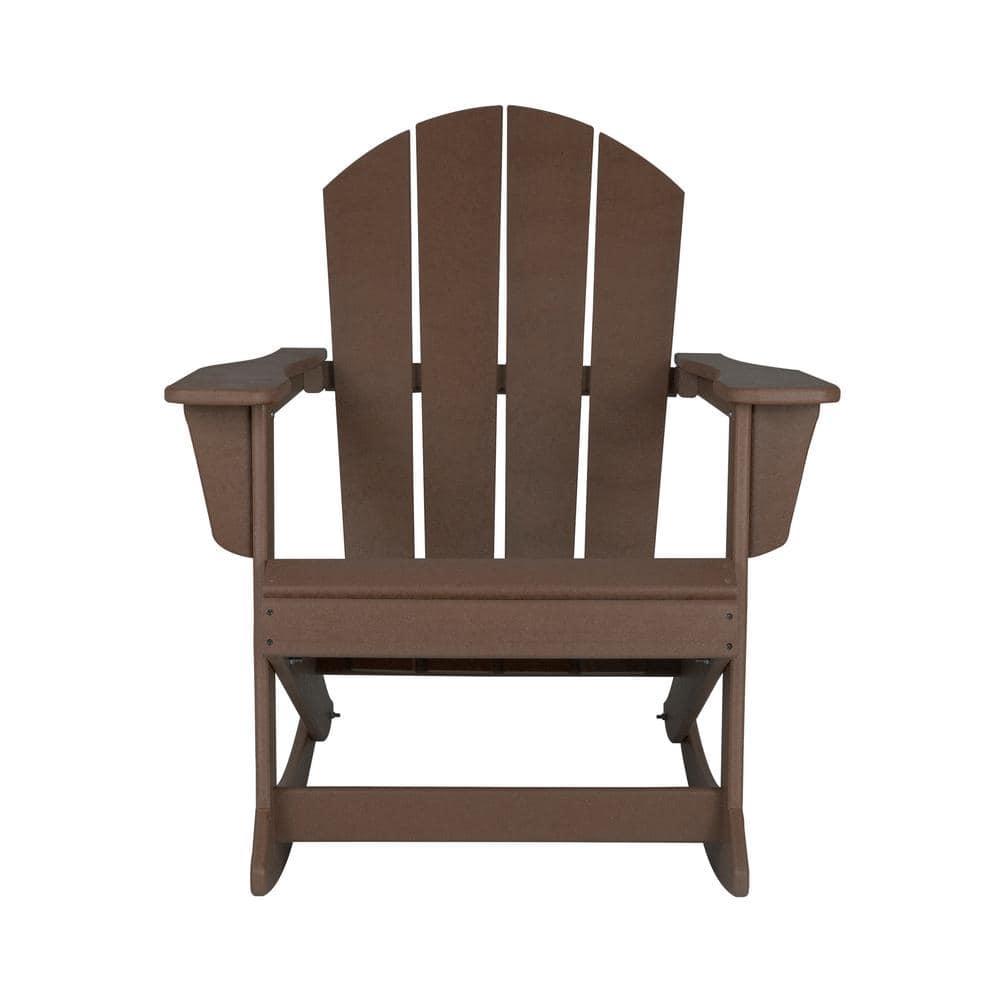 Polytrends  Laguna Hdpe All Weather Outdoor Patio Rocking Chair Dark Brown